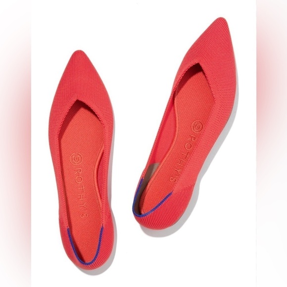 Rothy's Shoes - NWOT Rothy’s Women's The Point Flame Red Color Pointed-Toe Flats sz W10.5